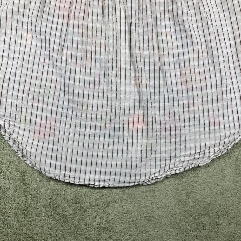 Pilcro Anthropologie Embroidered Short Sleeve Henley Shirt Small Boho Boxy - Picture 7 of 12